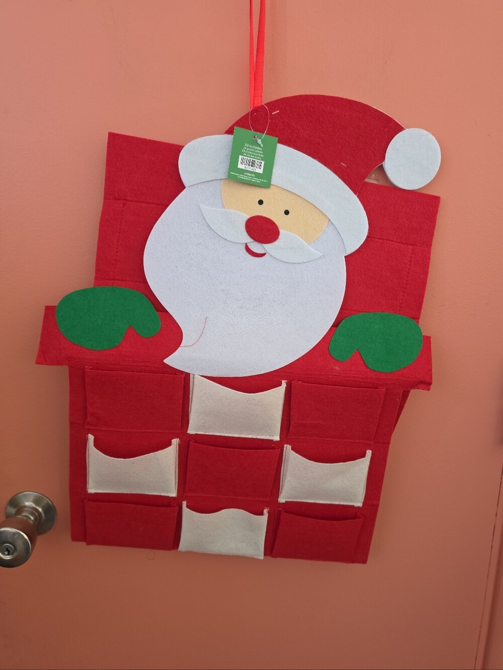NWT Felt DIY Santa 24 Pocket Advent Calendar Hobby Lobby 42" X 15" Stickers